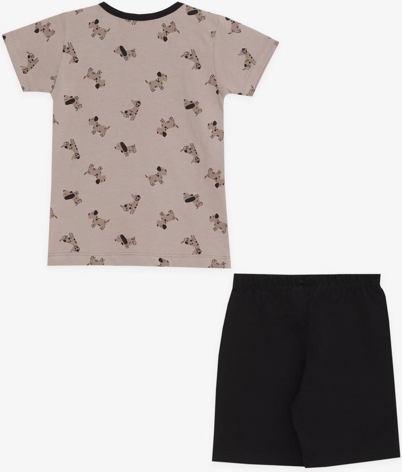 Baby Boy Pajama Set, Cute Puppy Patterned, 9 Months-3 Years, Brown