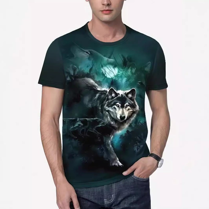 Manufacturers men's T-shirt foreign trade cross-border 3DT T-shirt sublimation men's short sleeve printed European and American jacket - Image 3
