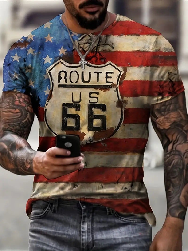 Manufacturers men's T-shirt foreign trade cross-border 3DT T-shirt sublimation men's short sleeve printed European and American jacket - Image 1