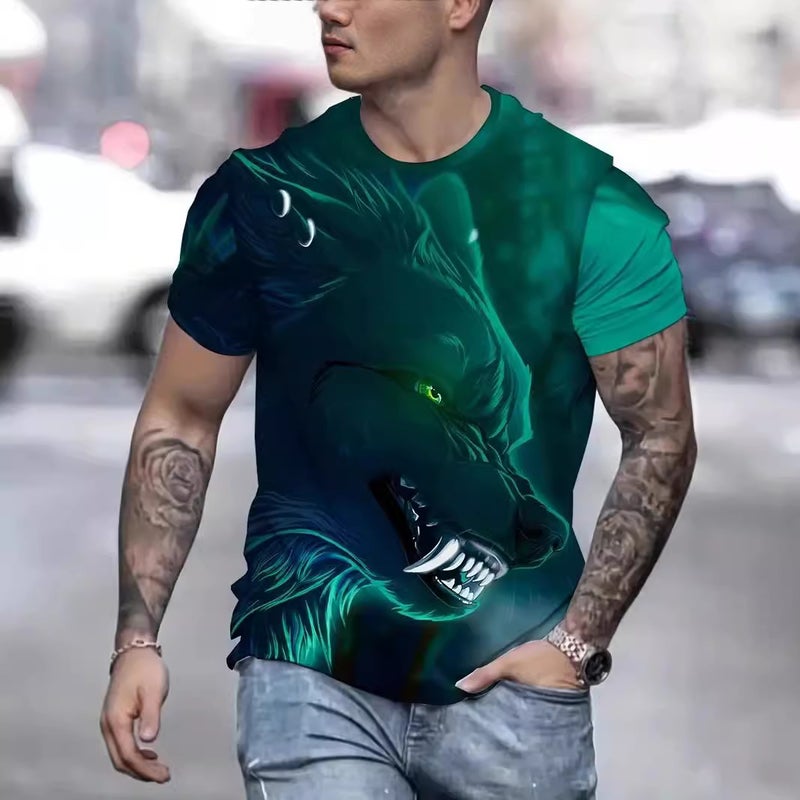 Manufacturers men's T-shirt foreign trade cross-border 3DT T-shirt sublimation men's short sleeve printed European and American jacket - Image 5