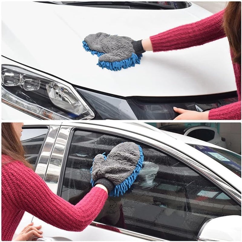Tazweeq Car Wash Sponge,Car Cleaning Gloves,Chenille Double Sided Microfiber Gloves,Coral Fleece Cleaning Supplies,Car Wash Gloves Tools,Mitt Microfiber-Scratch & Lint Free,Premium Microfiber Wash - Image 3