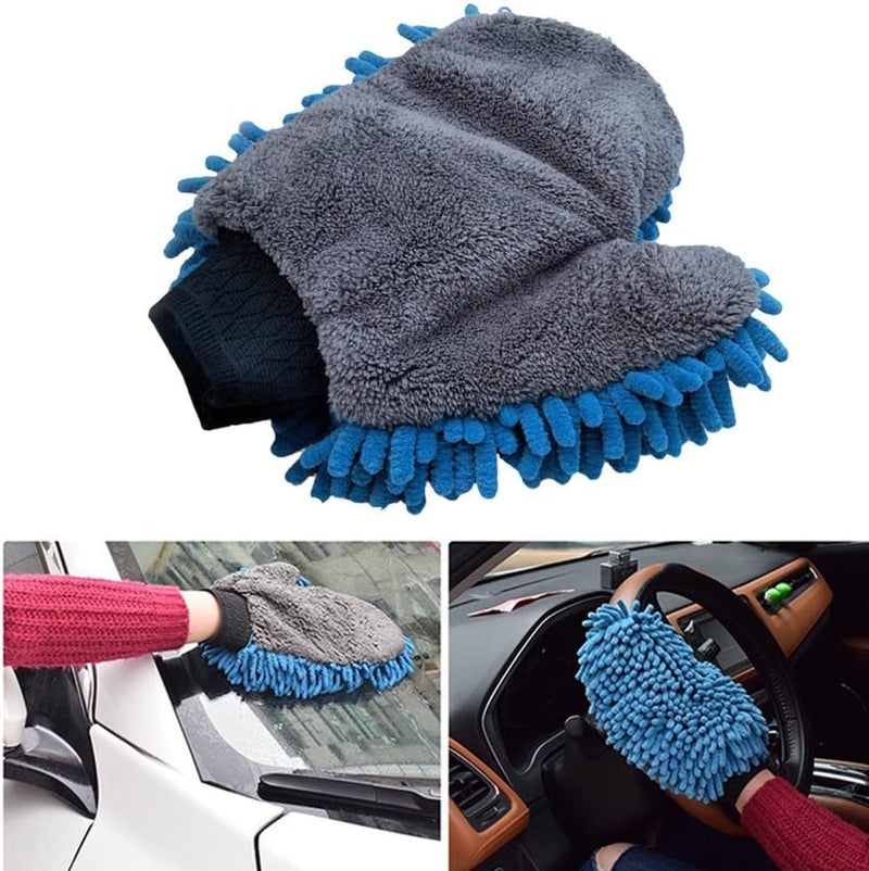 Tazweeq Car Wash Sponge,Car Cleaning Gloves,Chenille Double Sided Microfiber Gloves,Coral Fleece Cleaning Supplies,Car Wash Gloves Tools,Mitt Microfiber-Scratch & Lint Free,Premium Microfiber Wash - Image 2