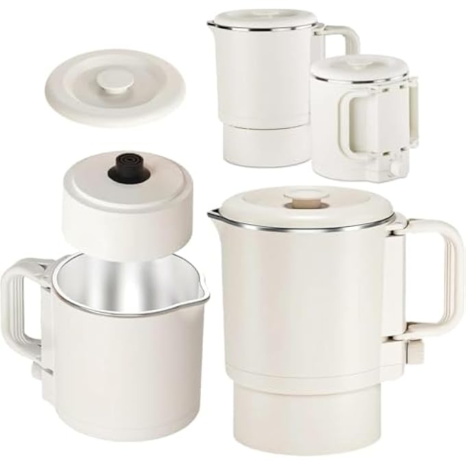 YelaJoy Electric Kettles  08L Portable Foldable Mini Travel Kettle 304 Stainless Steel Multifunctional Collapsible Electric Pot For Home  Travel Use - Image 1