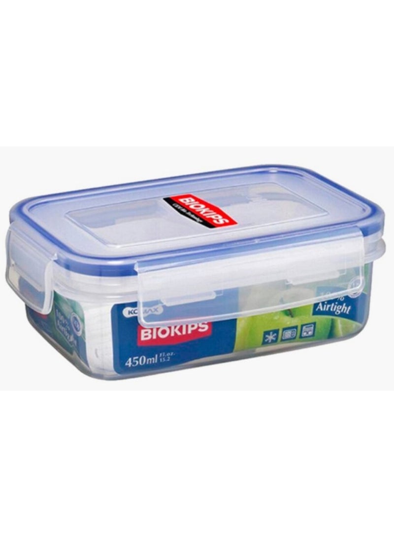 Biokips Rectangular Food Container Clear 450 ML