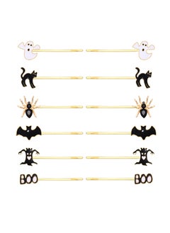 12 Pack Hallowen Hair Clips Spooky Ghost Spider Bat Devil Tree Bobby Pins Hair Accessories Costume Jewelry for Women Halloween Party Supplies BOO Devil Tree