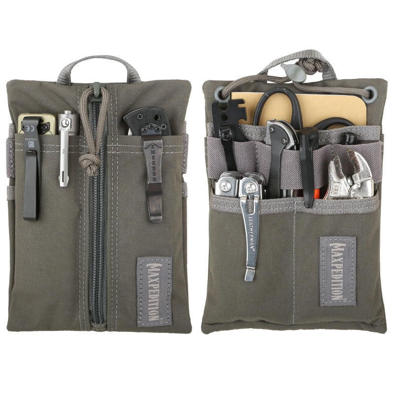 MAXPEDITION Platy Pocket Organizer, Durable EDC Tool Pouch for Men, Neck Wallet with Paracord Lanyard, Holds Flashlight, Multitool, Pen, Notebook (Foliage Green, 5" x 7") - Image 1