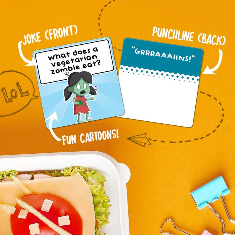 Savoychef 150 Joke Cards for Kids Vol.2 - Lunchbox Notes - Inspirational Motivational Cards for Children - Jokes and Puns for Boys and Girls - Great for Parties, Schools, Bake Sales, Picnics - Image 3