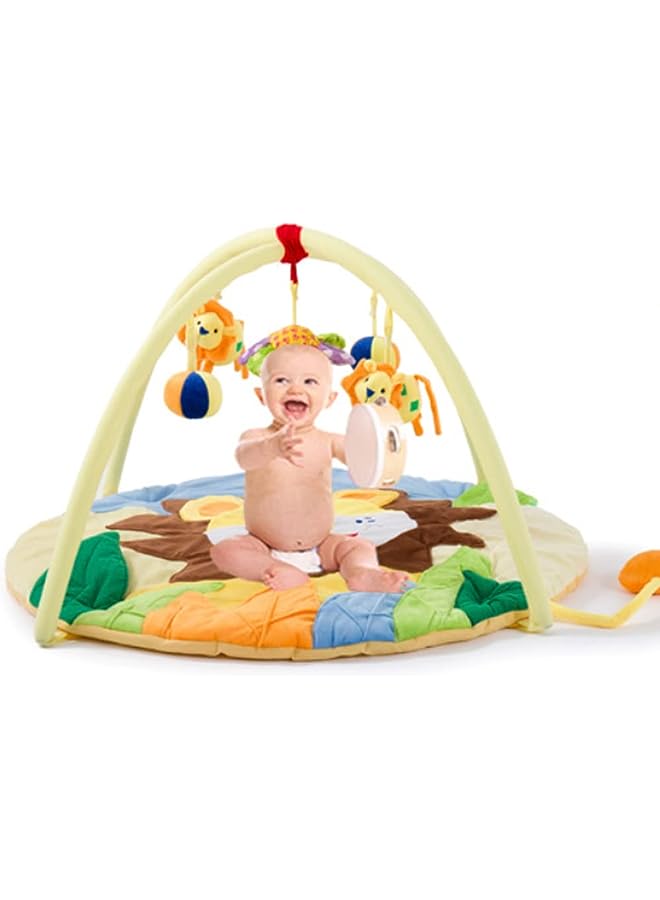 PROMASS Playmat,Activity Gym for Newborn Infant with 5 Hanging Sensory Toys Visual, Hearing, Touch, Cognitive Early Development Playmat, Play Colorful Mat Suitable Toddler to Develop Motor&Cognition - Image 1