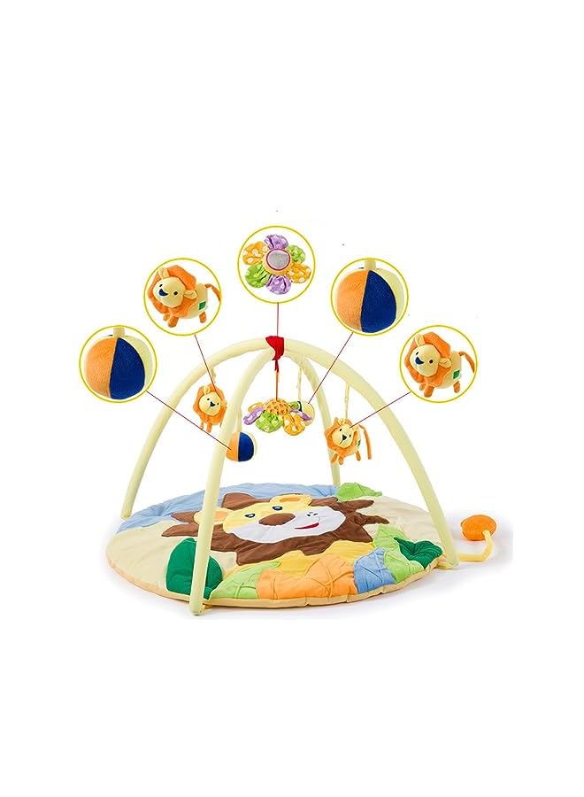 PROMASS Playmat,Activity Gym for Newborn Infant with 5 Hanging Sensory Toys Visual, Hearing, Touch, Cognitive Early Development Playmat, Play Colorful Mat Suitable Toddler to Develop Motor&Cognition - Image 2