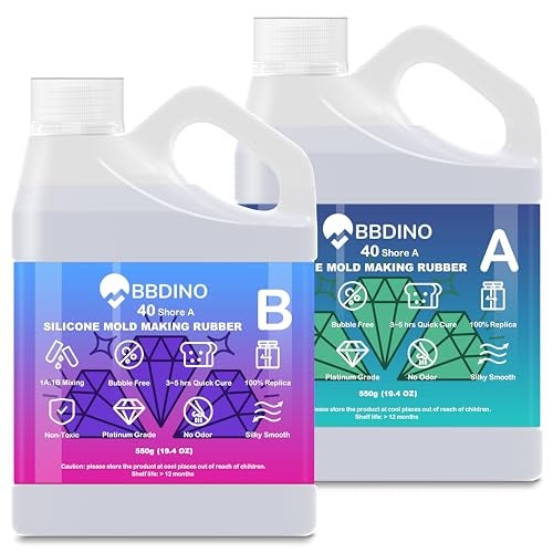 BBDINO Silicone Mold Making Kit 40A High Hardness Liquid Platinum Silicone for Molds Crafting and Silicone Casting Strong Strength Transparent 2.42 Lbs - Image 1