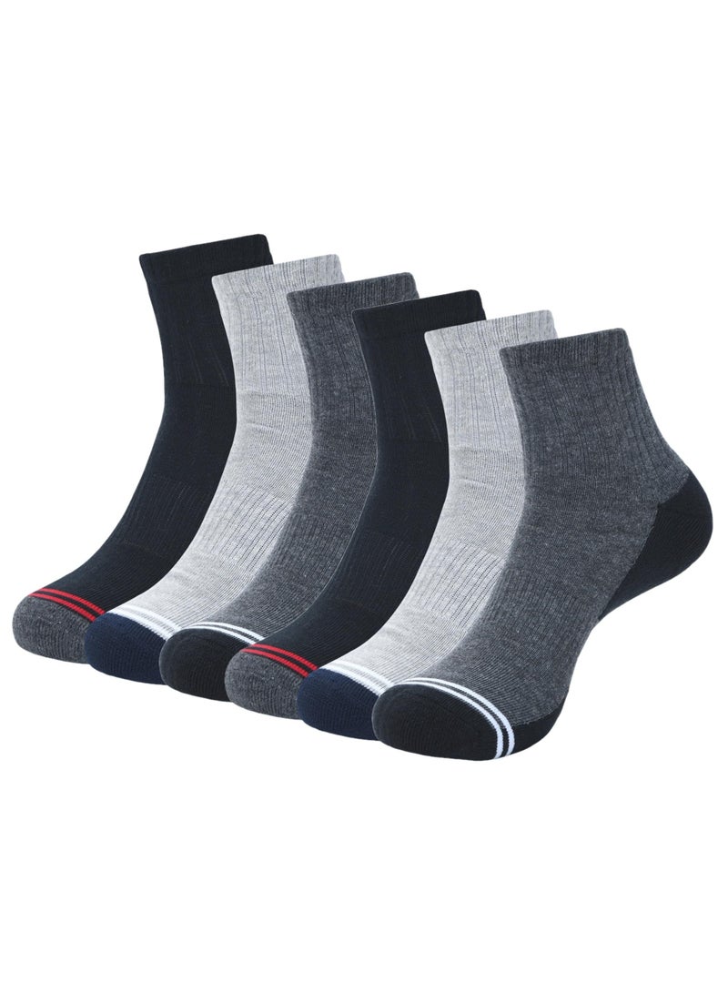 DIAMOND TOE 6 أزواج من جوارب الكاحل المبطنة للرجال - قطن فاخر مريح - جوارب رياضية للرجال - مقاس EU 40-45 (6، 6 أزواج - تصميم A3) - Image 1