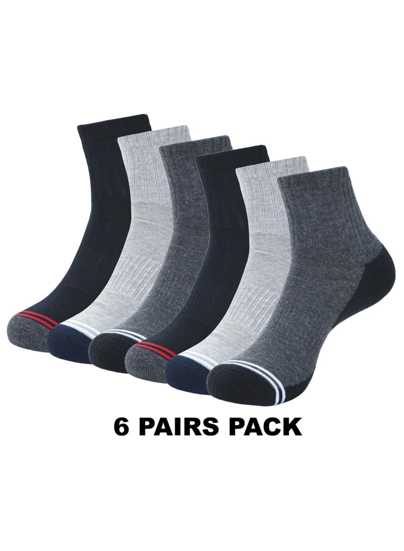 DIAMOND TOE 6 أزواج من جوارب الكاحل المبطنة للرجال - قطن فاخر مريح - جوارب رياضية للرجال - مقاس EU 40-45 (6، 6 أزواج - تصميم A3) - Image 2