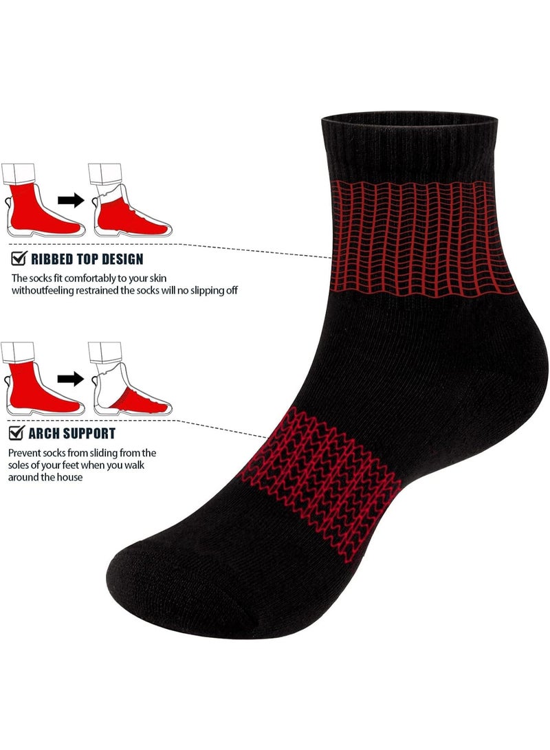 DIAMOND TOE 6 أزواج من جوارب الكاحل المبطنة للرجال - قطن فاخر مريح - جوارب رياضية للرجال - مقاس EU 40-45 (6، 6 أزواج - تصميم A3) - Image 3