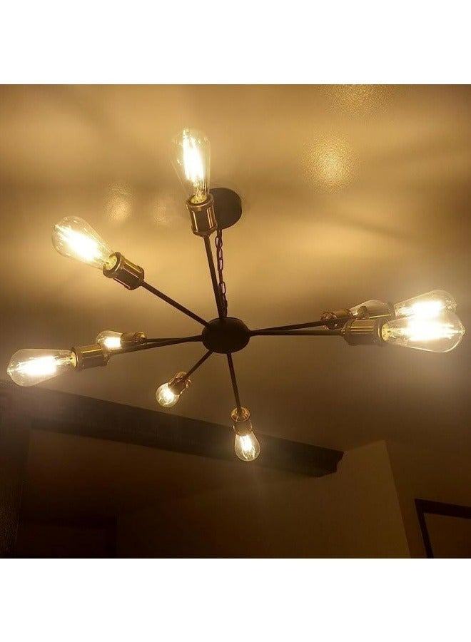 HUA QIANG WANG 6pcs E27 Edison Bulb, Amber Glass, LED Filament Bulb 4W ST64, Warm Light - Image 3
