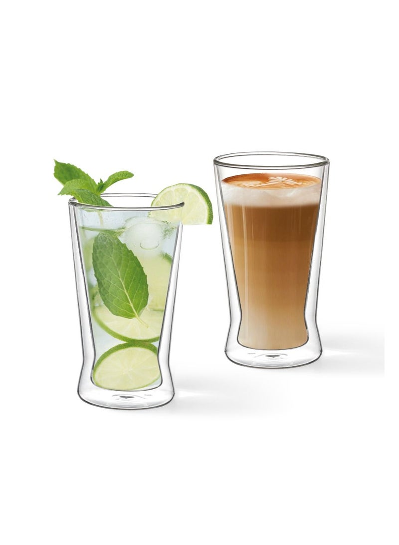 Fissman 2pc Double Wall Glass 380ml Borosilicate Glass - Image 1