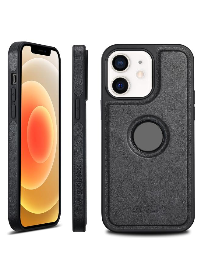 Suteni Case For iPhone 12 G1 Magsafe Leather Back Phone Case - Image 1