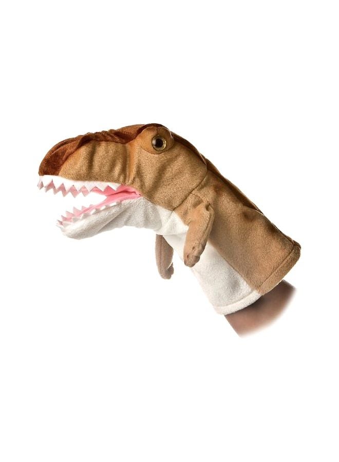 AuroraÂ® Interactive Hand Puppet T-Rex Stuffed Animal - Storytelling Adventures - Playful Learning - Brown 8 Inches - Image 2