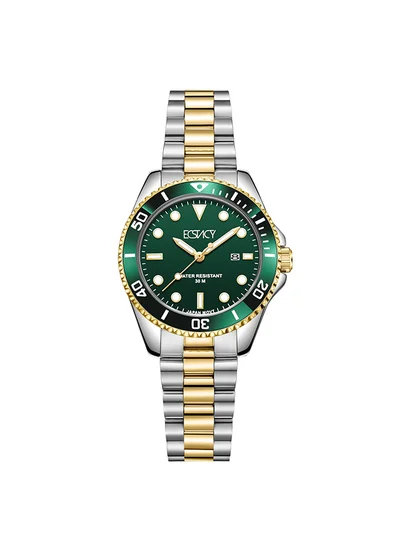 ECSTACY Women's Watch, Analog Display and Stainless Steel Strap - E24504-TBTH, Gold
