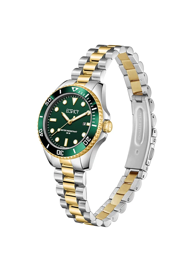 إكستاسي Women's Watch, Analog Display and Stainless Steel Strap - E24504-TBTH, Gold