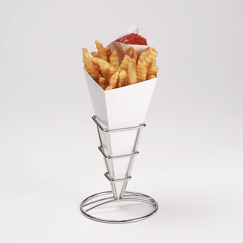 Get حامل بطاطس مقلية معدني مربع G.E.T. 4-21644، حديد، كروم (يتم بيع مخروط الورق بشكل منفصل) (الكمية 1) - Image 1