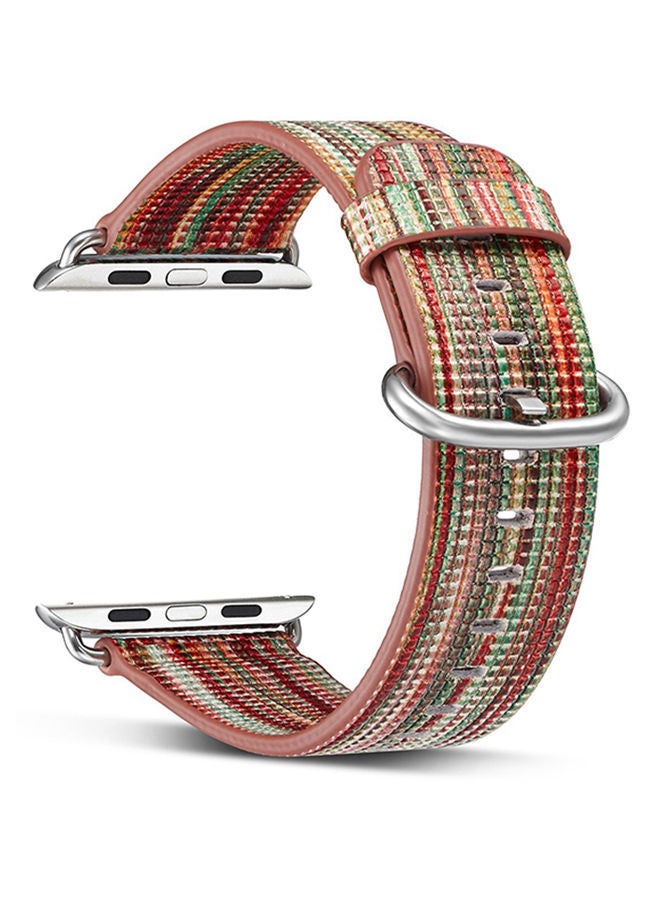 NIBEMINENT Replacement Leather Band for Apple Watch 42mm Series 1/2/3 Multicolour - Image 1