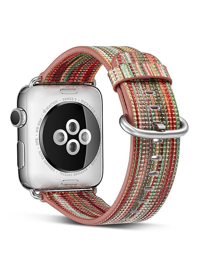 NIBEMINENT Replacement Leather Band for Apple Watch 42mm Series 1/2/3 Multicolour - Image 3