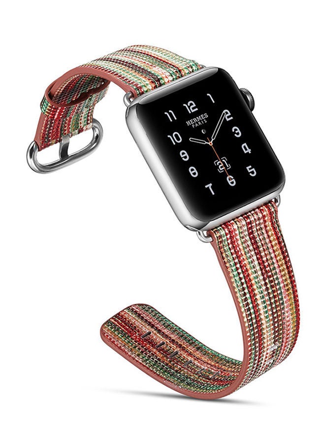 NIBEMINENT Replacement Leather Band for Apple Watch 42mm Series 1/2/3 Multicolour - Image 2