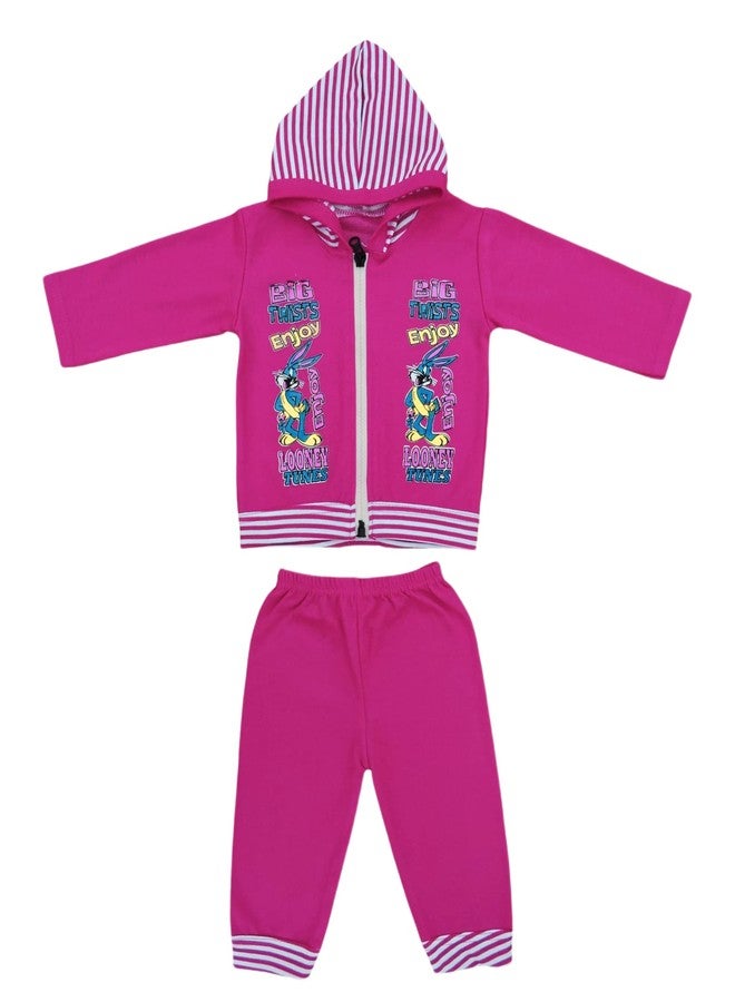Kiddos Baby Boys and Girls Hooded Sweatshirt and Joggers Combo Pack of 2 (12-18 Months) Multicolour - Image 2