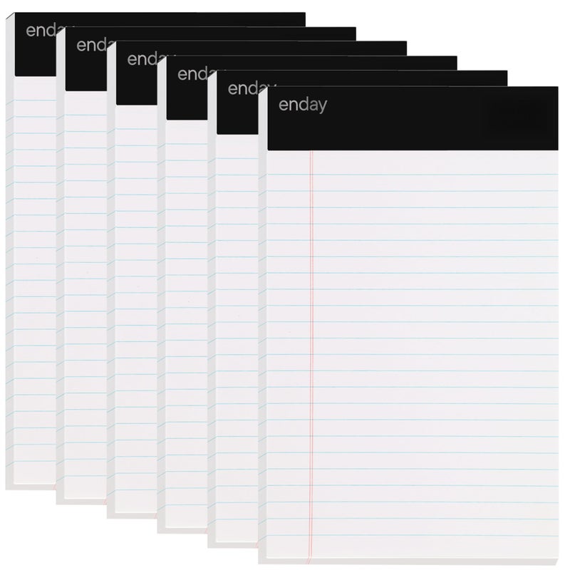Emraw White Jr. Perforated Edge Legal Ruled Universal 50 Sheets Letter Writing Pad- 50 Ct. 5" x 8" inch (Pack of 6) - Image 1