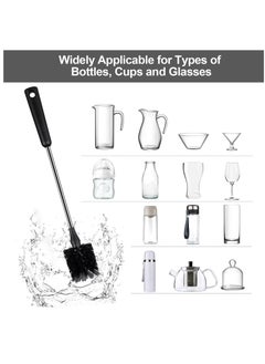 Excefore 2 Pack Stainless Steel Water Bottle Brush & Straw Cleaner Set, Long Handle Baby Bottle Scrub Cleaning Brush for Sports Bottles, Cups, Dishes, Coffee Mugs, Glasswares, Tumblers, Wine Decanters  - Image 5