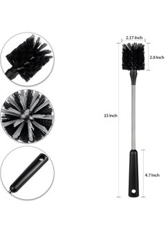 Excefore 2 Pack Stainless Steel Water Bottle Brush & Straw Cleaner Set, Long Handle Baby Bottle Scrub Cleaning Brush for Sports Bottles, Cups, Dishes, Coffee Mugs, Glasswares, Tumblers, Wine Decanters  - Image 3