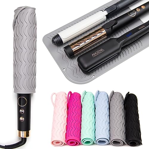 ANGENIL Pro Heat Resistant Silicone Mat for Hair Tools with Flat Iron Hair Straightener and Curling Irons Travel Essentials, Anti-scalding Accessories Pad Hot Tool Mat, Large Size 11.02" x 7.9" - Image 4