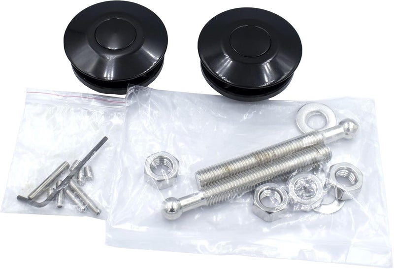 Woopeey Black Aluminum 2.44 inches Diameter Universal Quick Latch Hood Pins, Quick Release Latch Push Button,Quick Release Hood Cap Pin Lock Clip Kit for Hood Bumper or DIY Simplified versatile design - Image 3