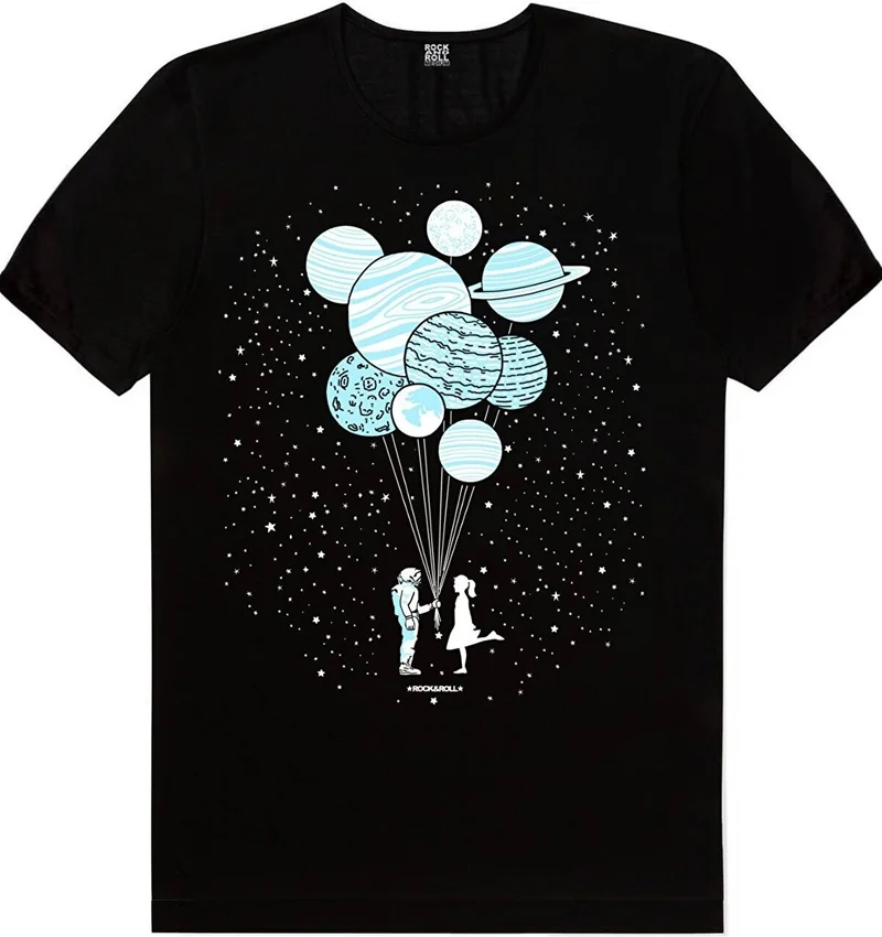 روك اند رول Balloon Planets, Astronaut with Broom, Women's 2-Piece Eco Pack T-Shirt