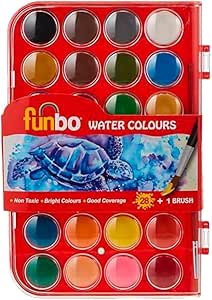 فانبو كيكة مائية 28 لون + فرشاة واحدة - Image 1