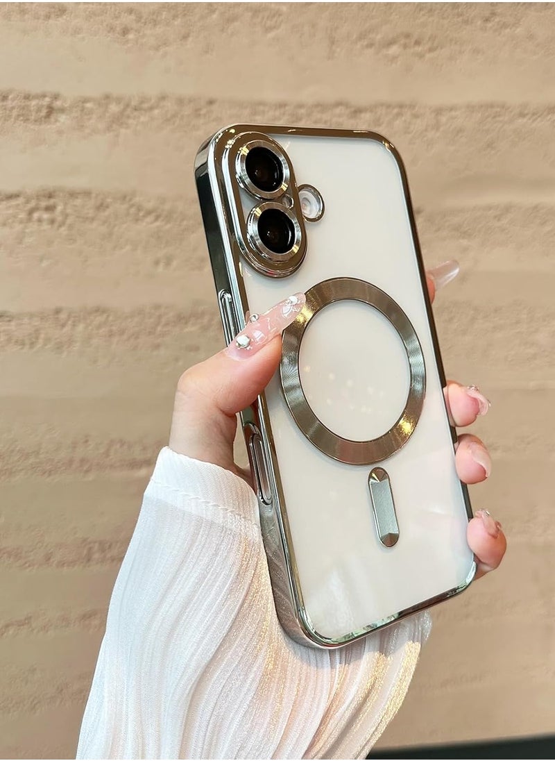 BORTONY - iPhone 16 Magnetic Case Compatible with Mag-Safe Built-in Camera Protector iPhone 16 Cover Soft TPU Anti-Scratch Shockproof Slim Clear Case for iPhone 16 6.1 inch - Image 1