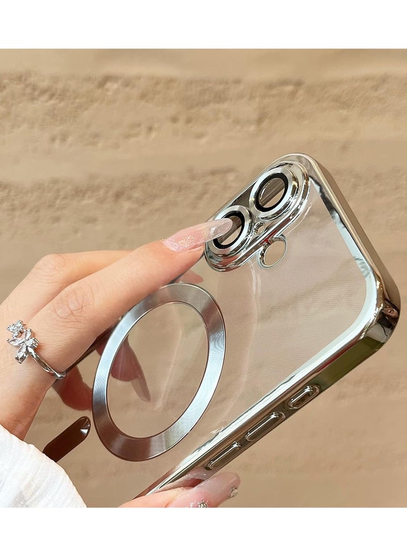 BORTONY - iPhone 16 Magnetic Case Compatible with Mag-Safe Built-in Camera Protector iPhone 16 Cover Soft TPU Anti-Scratch Shockproof Slim Clear Case for iPhone 16 6.1 inch - Image 1