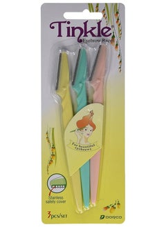DORCO Tinkle 3 Pcs Eyebrow Or Face Hair Removal Safety Razors Trimmer Shaper Shaver Cosmetics  - Image 2