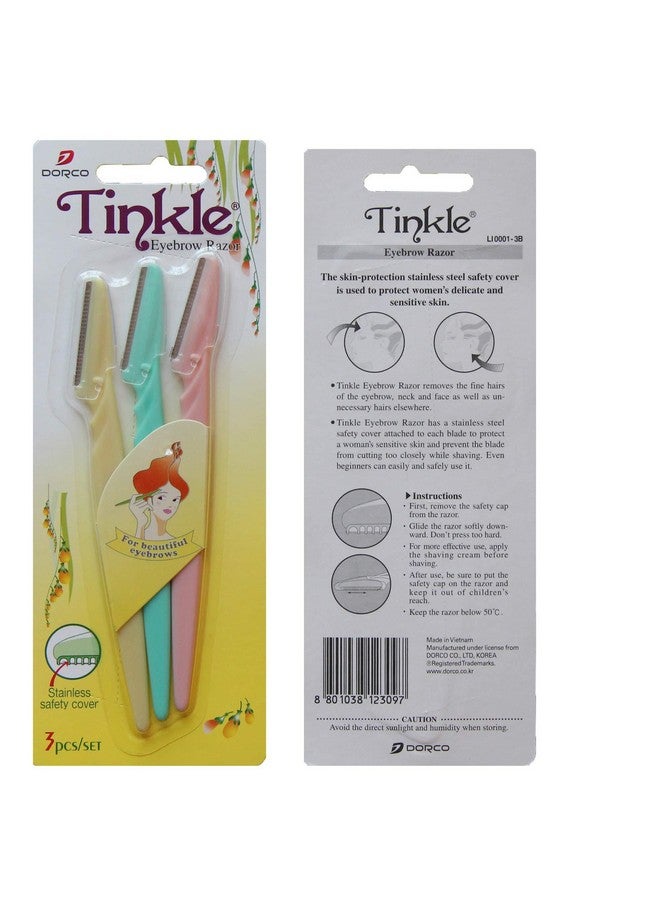 DORCO تينكل 3 قطع من ماكينة حلاقة آمنة لإزالة شعر الحواجب أو الوجه وماكينة تشذيب وماكينة حلاقة ومستحضرات تجميل - Image 3