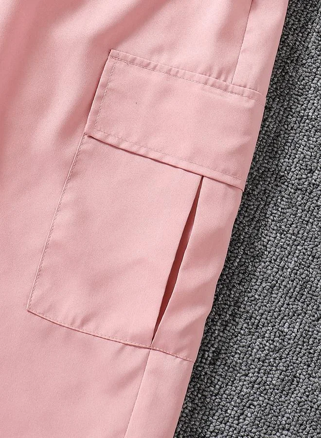 Take Two Take Two Girls Pink Solid Cargo Joggers