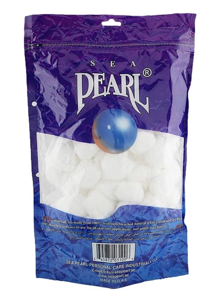 Sea Pearl - 100-Piece Pearl Cotton Balls White 100g - Image 1