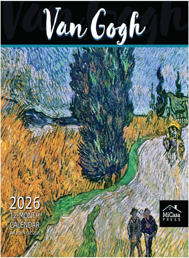 MICASA PRESS تقويم حائط فنسنت فان جوخ لعام 2026 من ميكاسا برس | 12 شهرًا | 12 بوصة × 24 بوصة عند الفتح | ورق سميك ومتين | هدية مثالية للأعياد | تقويم فني انطباعي لعام 2026 - Image 1