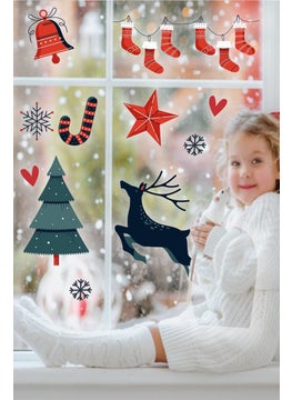 Christmas Special Pine Tree, Deer, Socks, Christmas Ornaments Wall-Glass Sticker