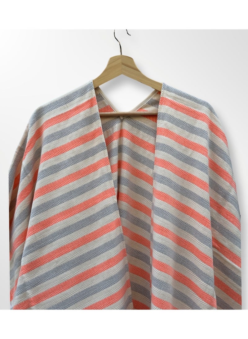 Ocean Breeze Cover-Ups Wavelux Poncho Grey Orange - Image 2