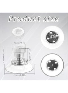 Generic 12pcs Thread Suction Cup, Window Suction Cup Hooks with M4 Metal Screw Rods and Nuts Heavy Duty Clear PVC Sucker Pads Strong Adhesive Suction Holder for Bathroom Wall Door Glass Car Shade(25mm)  - Image 5