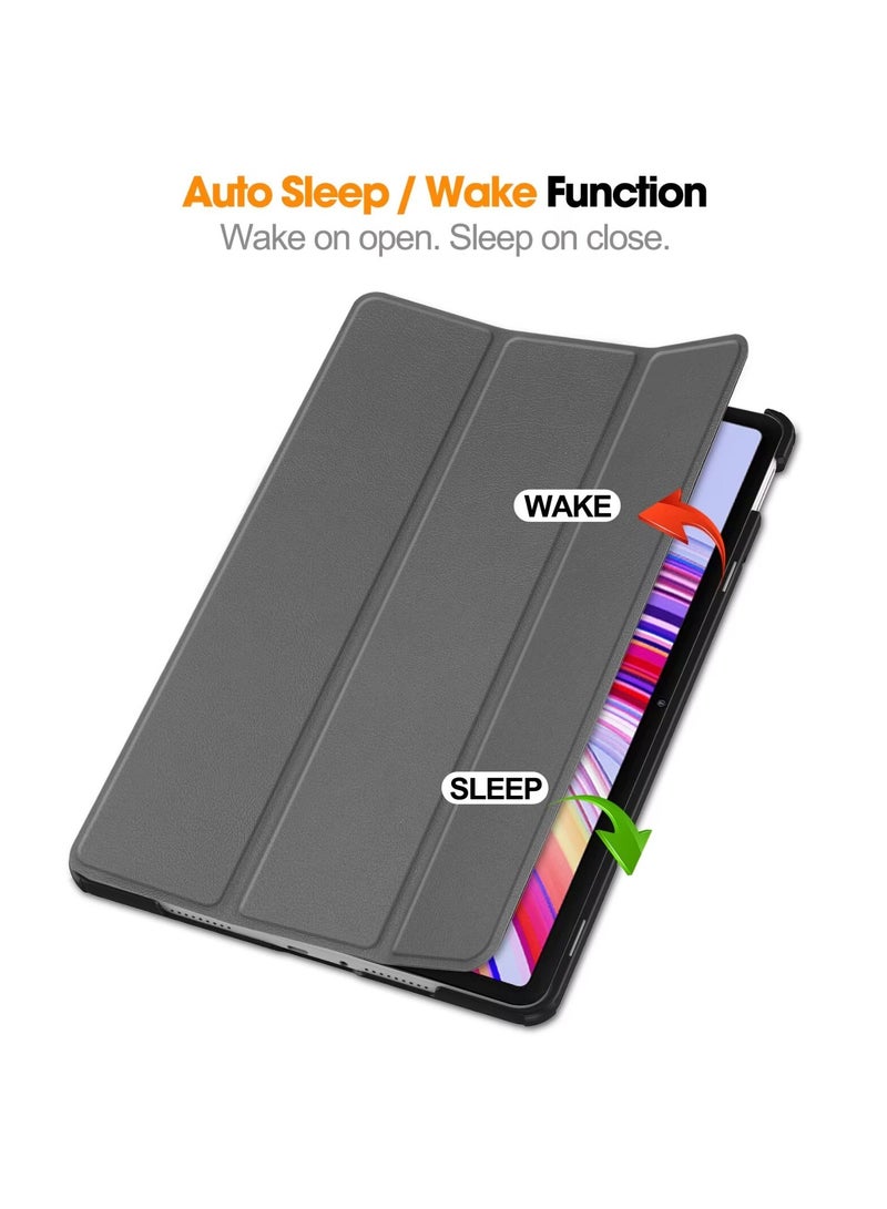 يوارب كينج غطاء حماية ذكي لحامل نحيف من الخلف ل Redmi Pad Pro 12.1 بوصة / Xiaomi Poco Pad 12.1 بوصة ، إيقاظ تلقائي / رمادي - Image 2
