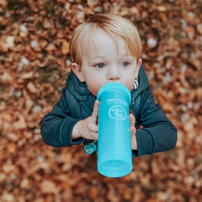Twistshake Anti-Colic Baby Bottle with Powder Container and Mixer - 260ml | Fast Flow Silicone Breast-Like Nipple | BPA- Free Baby Milk Bottle | Comfort Feeding Experience for Babies | Pastel Blue - Image 3