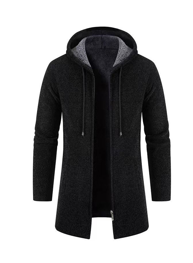 Loquat Fall/winter Plus Fluff  Sweater Cardigan Chenille Hooded Jacket  - Image 1