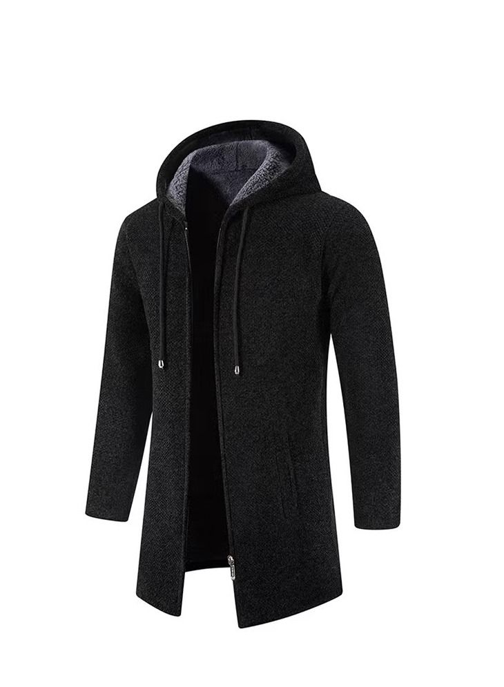 Loquat Fall/winter Plus Fluff  Sweater Cardigan Chenille Hooded Jacket  - Image 2