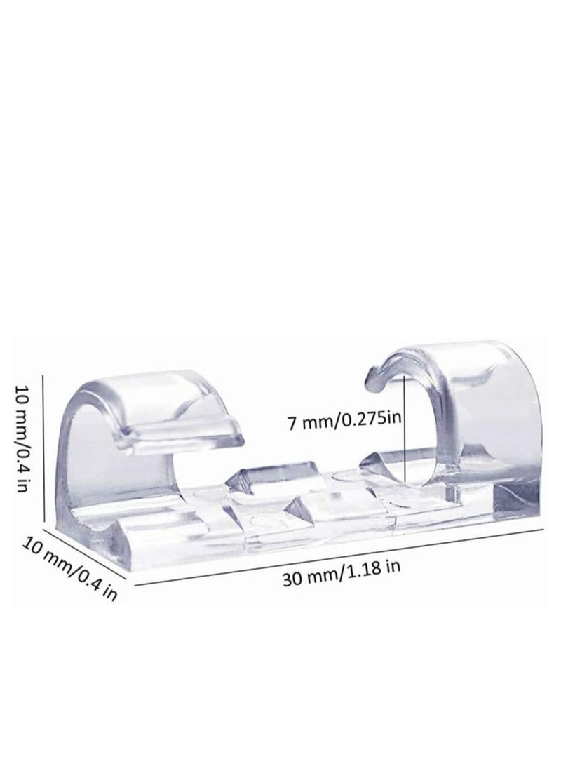 Captaintech DELFINO Adhesive Cable Clips Wire, 60Pcs Clips Management, Plastic Cable Organizer Clear Cable Cord Holder Drop Cable Cramp for Office, Stage, Outdoor Scene, Car and Home (Small) - Image 3